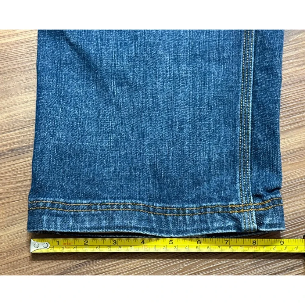 Duluth Trading Flex Ballroom Jeans Men Relaxed Fit Blue Dark Wash Denim Sz 42x30